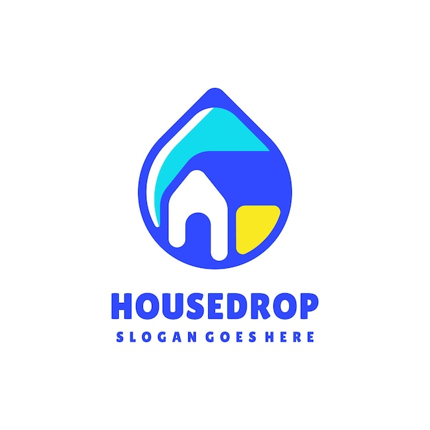 Шаблон логотипа House Drop