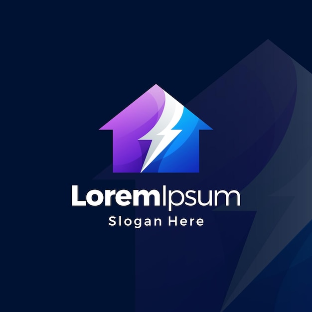 House energy logo gradient premium design