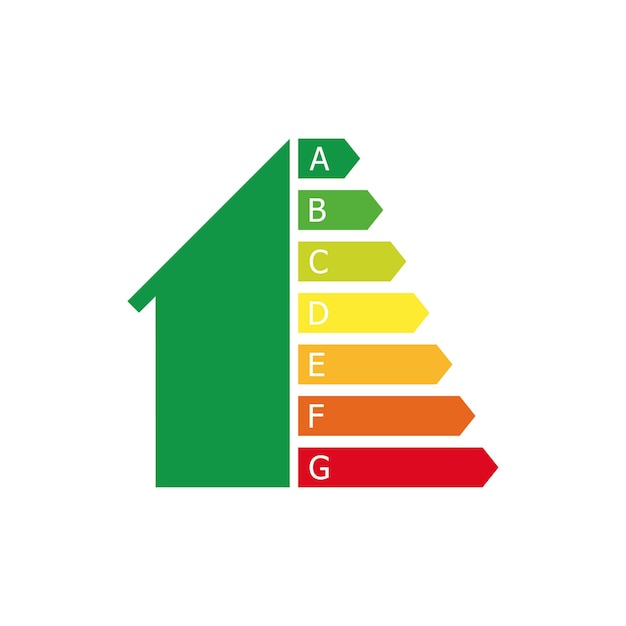 Vettore icona a colori per il risparmio energetico della casa in un'illustrazione vettoriale in stile piatto