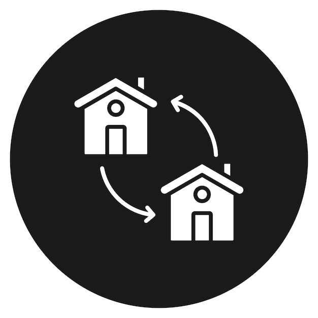 House Exchange vector icon Can be used for Real Estate iconset