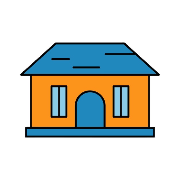 Икона концепции векторной иллюстрации фасада дома