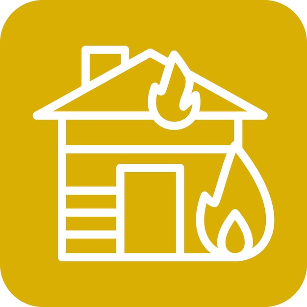 Vector house fire icon style