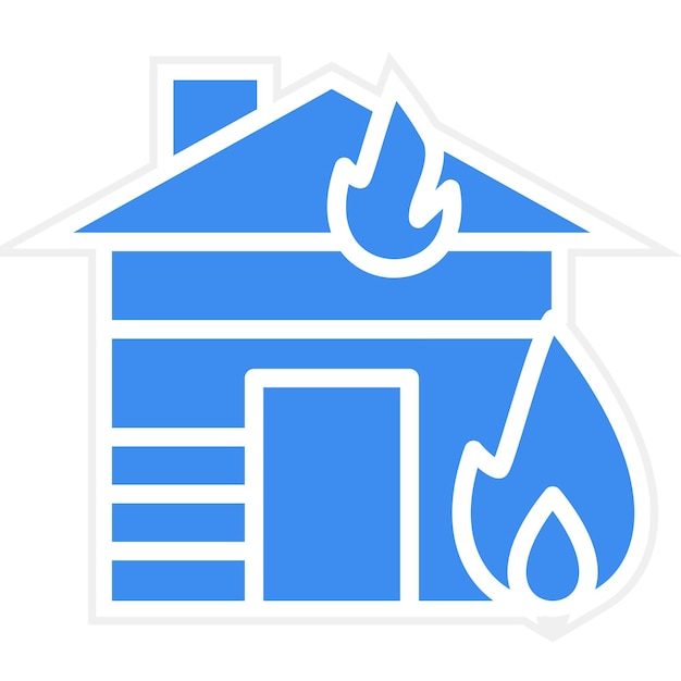 House Fire Icon Style