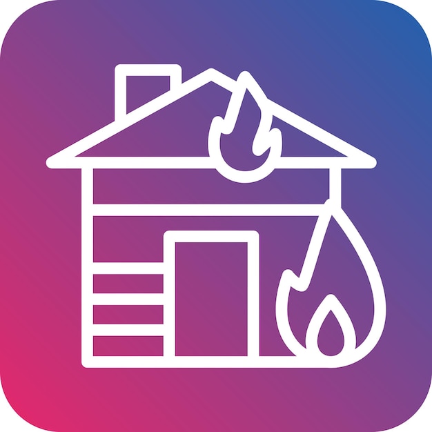 Vector house fire icon style