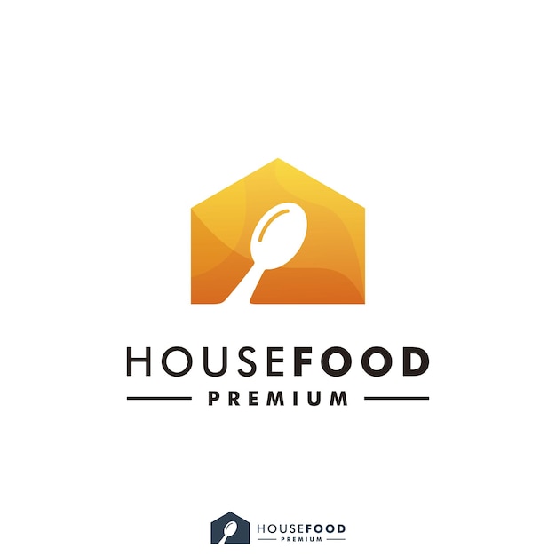 House food restaurant logo design home icon illustration