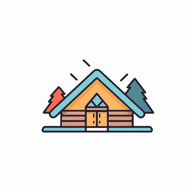 House in the forest icon. vector illustration.