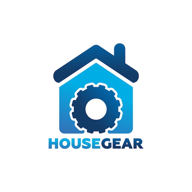 Вектор дизайна шаблона логотипа House Gear, эмблема, концепция дизайна, творческий символ, значок