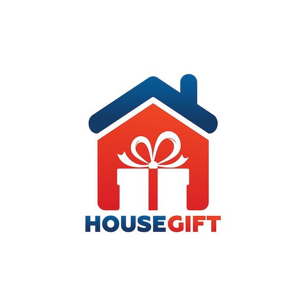 House Gift Logo Template Design Vector, Emblem, Design Concept, Creative Symbol, Icon