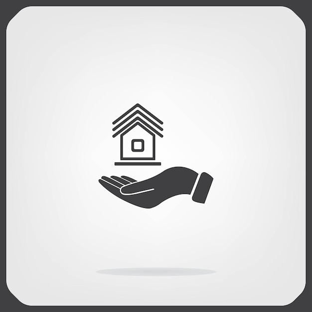 House on hand housing protection symbol Vector illustration on gray background Eps 10