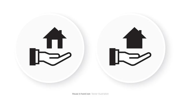 House in hand icon design vector illustration