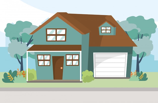 Vector house home cartoon illustration