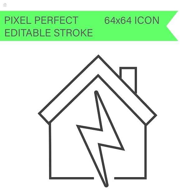 House Home icon ecology icons Editable Stroke 64x64 Pixel Perfect