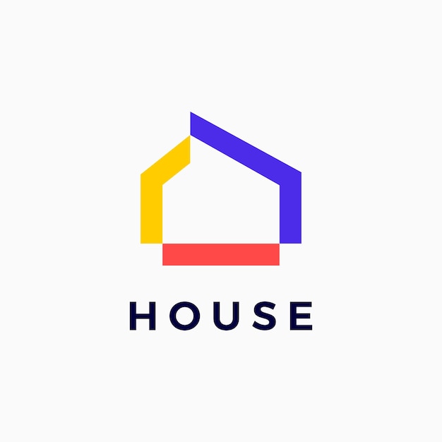 Ипотечная недвижимость дома красочный логотип вектор значок иллюстрации