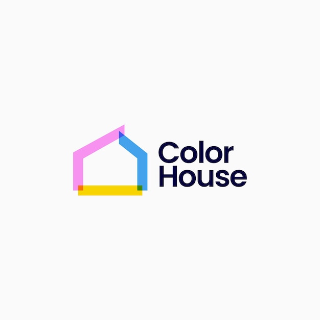 House home mortgage real estate overlapping color logo vector icon illustration