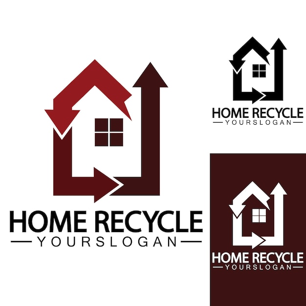 House home recycle logo icon vector illustration design