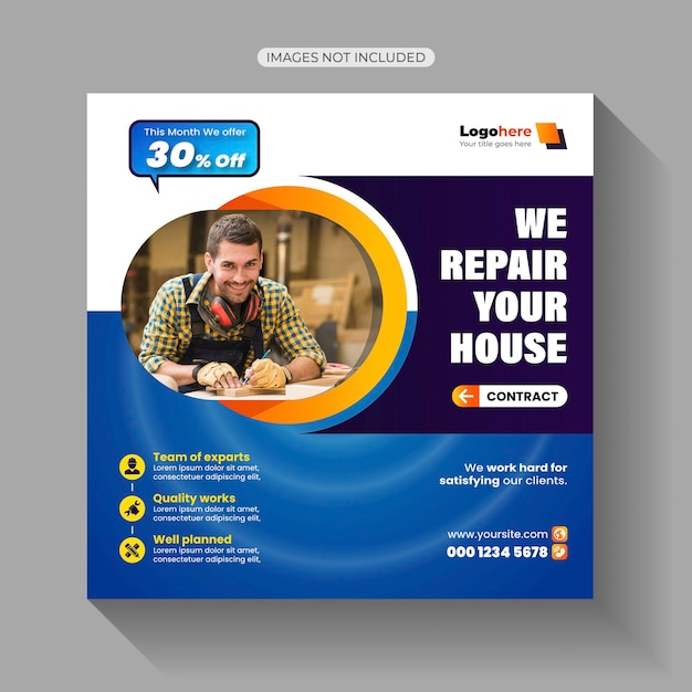 House or Home Repair HandymanSocial Media Post