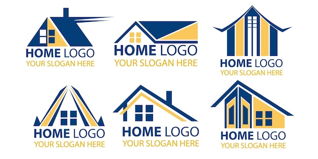 house and hotel building logo for construction companies vector illustration