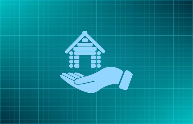 House housing protection symbol Vector illustration on blue background Eps 10