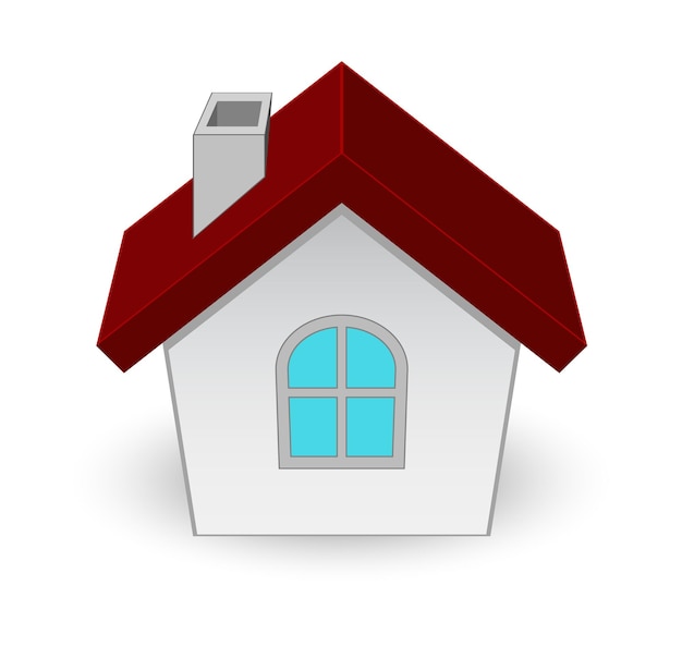 Vector house icon 3d isolated