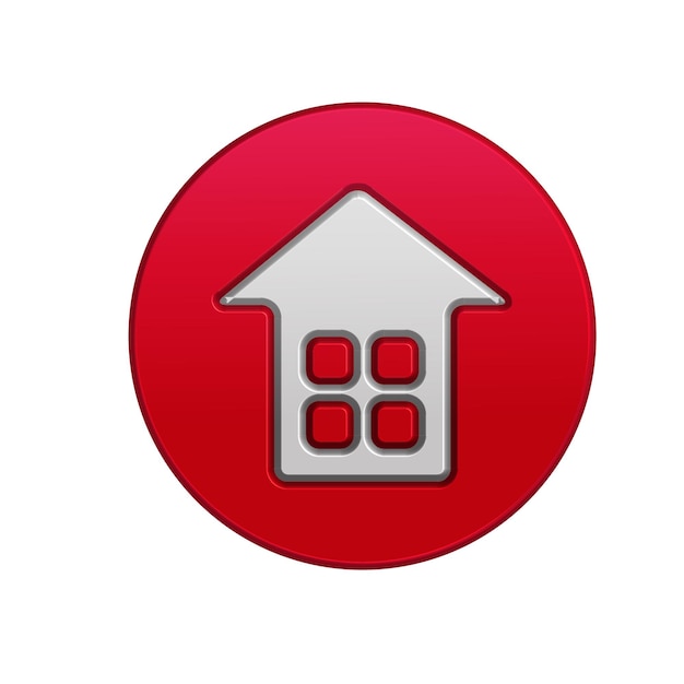 Vector house icon red color vector