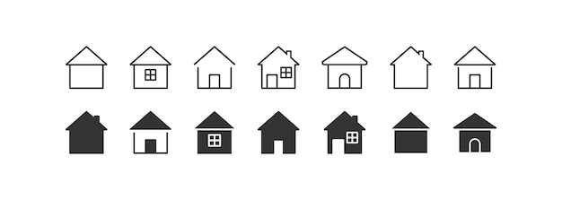 House icon set Home app button vector desing