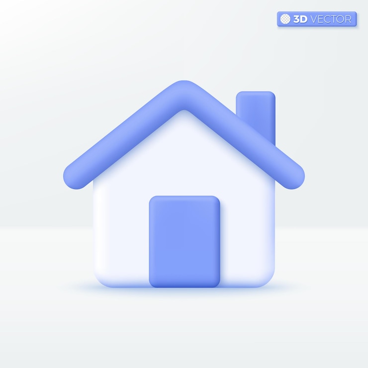 Vector 집 아이콘 기호 유행 스마트 홈 부동산 대출 모기지 다시 개념 3d 벡터 격리 된 그림 디자인 만화 파스텔 최소한의 스타일 모바일 앱 ux ui 인쇄 광고에 사용할 수 있습니다.