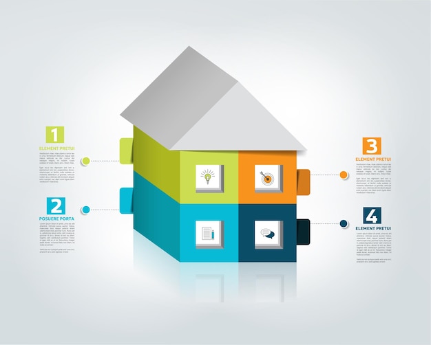 Vector house infographic chart diagram for presentation vector