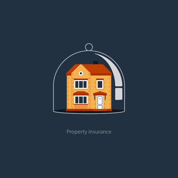 Vector house insurance concept illustration