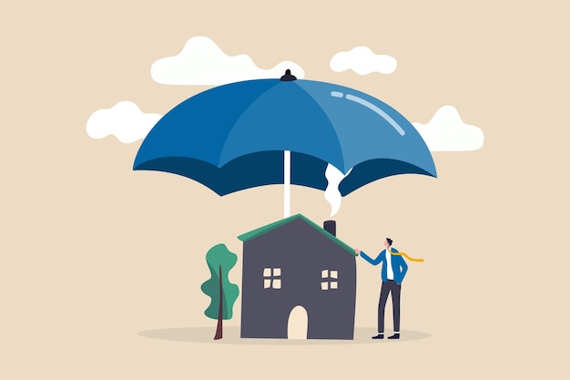 House insurance, home disaster insure concept