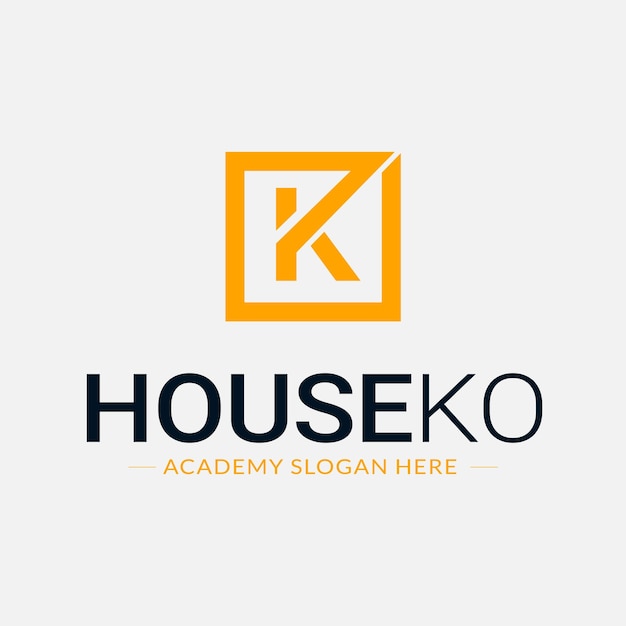 Vector house k icon logo template for housing authority selling online