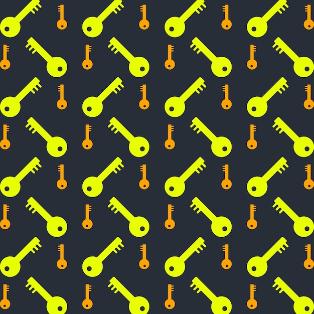 Vector house key trendy repeating pattern in dark background vector illustration