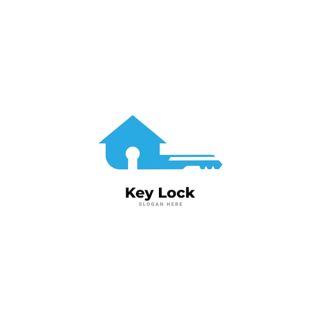 House Key Vector Logo Template Vector logo design element on white background Real estate key