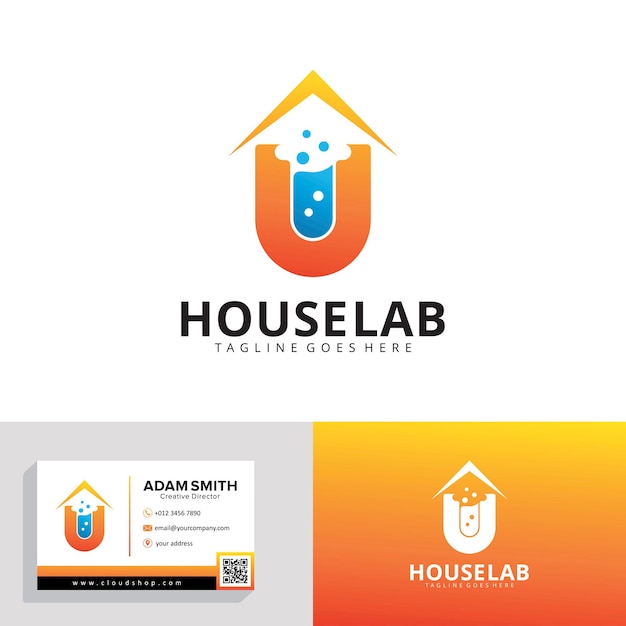 Vector house lab logo design template