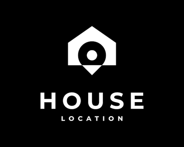 House Location Home Pointer Building Pin Map Real Estate Navigation Marker Vector Logo Design