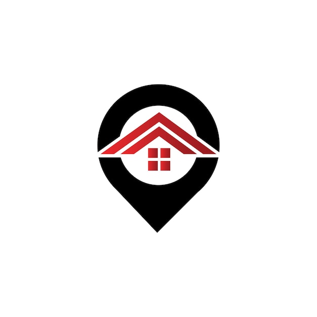A 家の場所のロゴ ホームの場所のピン 家のロゴ