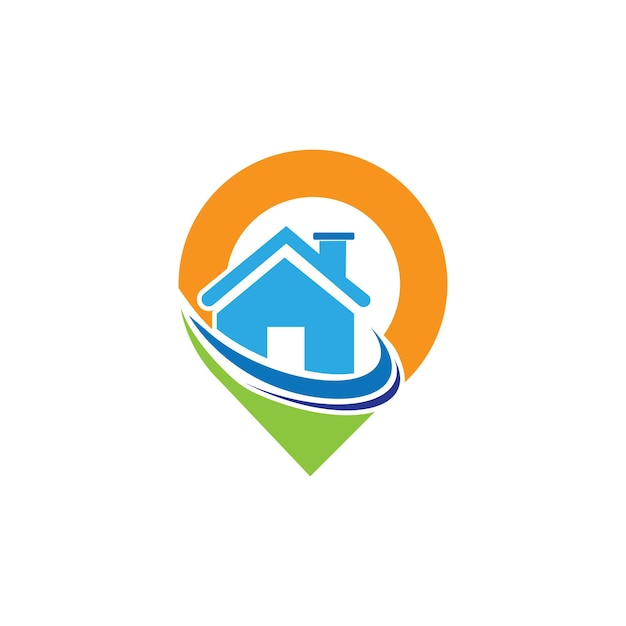 A House location logo home location pin house logo