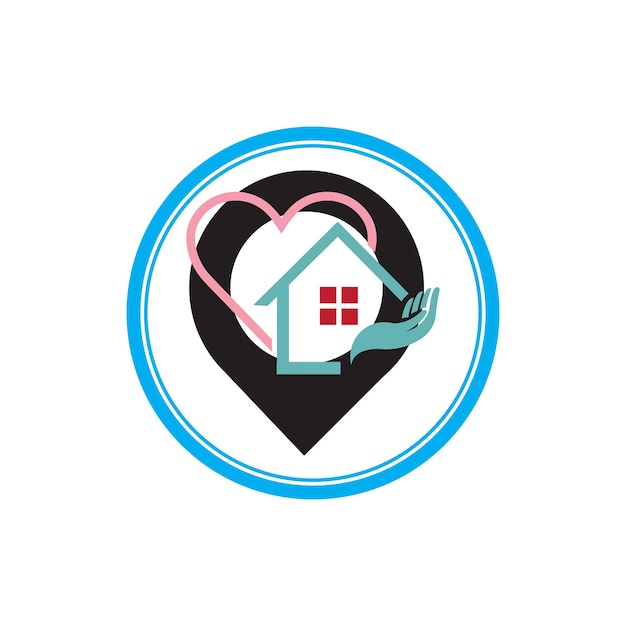 A House location logo home location pin house logo