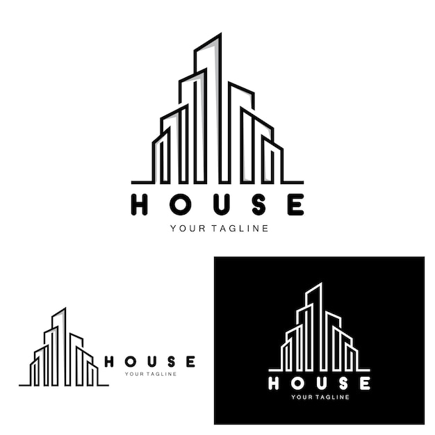 家のロゴ 建物 家具 デザイン 建設 ベクトル プロパティ ブランド アイコン 不動産 住宅