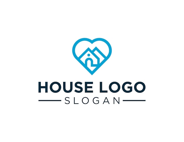 Vector house logo design created using the corel draw 2018 application with a white background