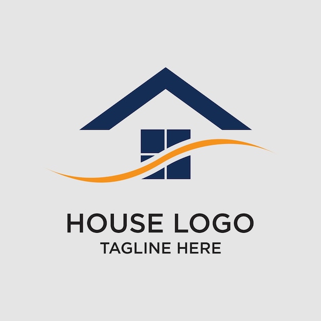 house logo design simple concept Premium Vector