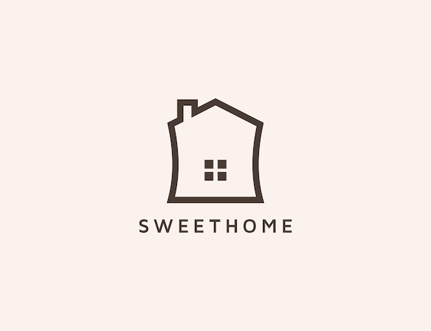 House logo design template for real estate concept