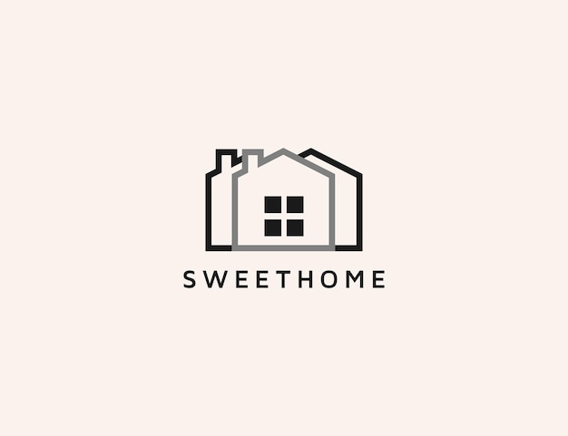 House logo design template for real estate concept