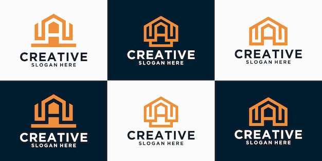 House logo design in vector for construction trendy minimalist home professional logo design