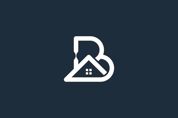 Элемент вектора дизайна логотипа дома с концепцией буквы B