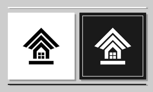 House logo silhouette real estate company homestay