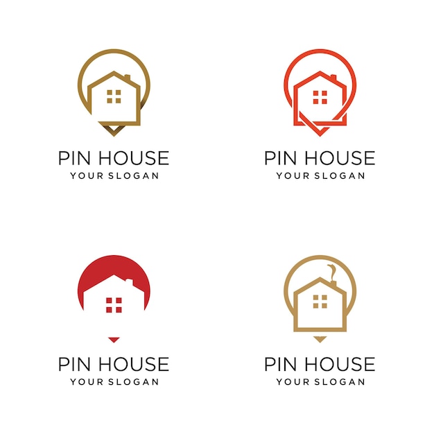 Вектор Иллюстрация векторного дизайна логотипа дома с современной концепцией и творческой идеей
