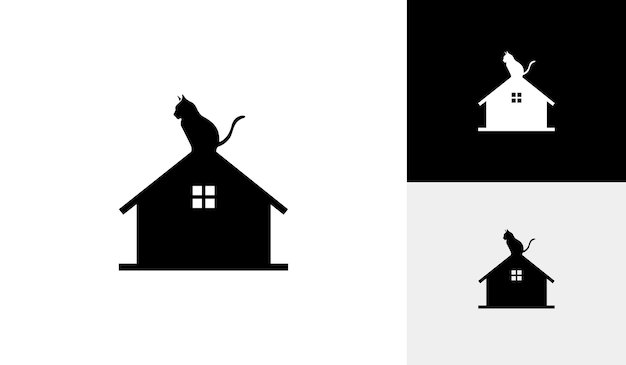 House logo with cat silhouette