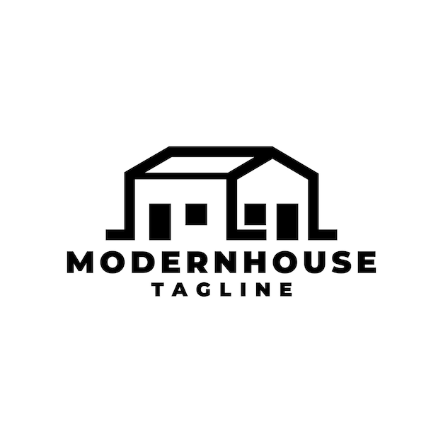 House logo with line art style good for real estate company or any business related to house