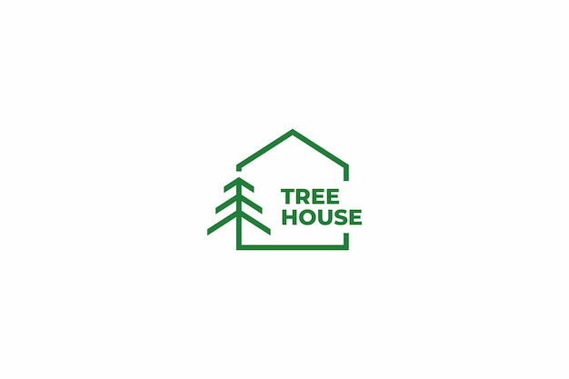 House logo with tree concept design vector template