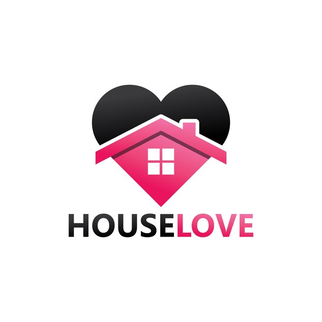 Design modello logo casa amore